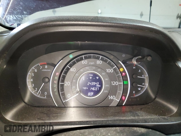 2012 Honda CR-V EX-L with VIN 5J6RM4H79CL046864, listed as a Copart auction lot 63052525 with 243,943 mi miles and Clean title. Bid and sale history available at DreamBid. Image 9.