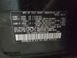 2017 Subaru Outback Premium with VIN 4S4BSAFC6H3369798, listed as a Copart auction lot 44800035 with 121,592 mi miles and Clean Title. Bid and sale history available at DreamBid. Image 13.
