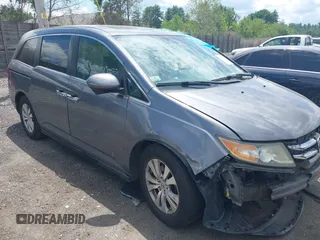 2014 Honda Odyssey EX-L with VIN 5FNRL5H60EB112293, listed as a IAAI auction lot 42537523 with 155,000 mi miles and . Bid and sale history available at DreamBid. Image 1.