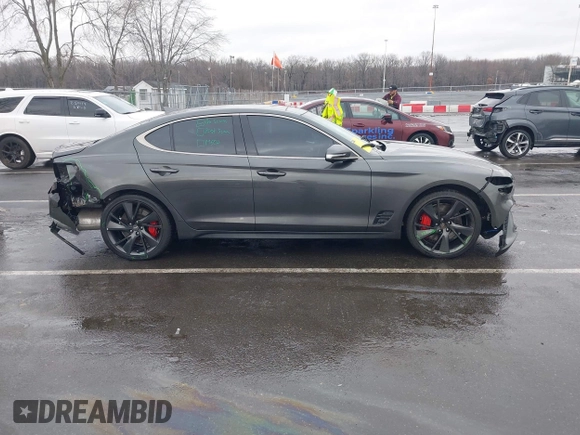2023 Genesis G70 3.3T with VIN KMTG54TEXPU107334, listed as a IAAI auction lot 41565440 with 19,816 mi miles and . Bid and sale history available at carsss.com. Image 13.