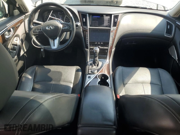 2018 Infiniti Q50 Luxe with VIN JN1EV7AR8JM443555, listed as a Copart auction lot 59691455 with 65,615 mi miles and Salvage title. Bid and sale history available at DreamBid. Image 8.