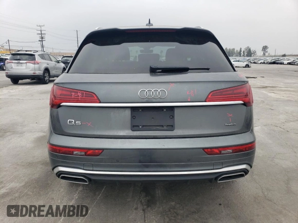 2022 Audi Q5 S line Premium with VIN WA1GAAFY0N2109689, listed as a Copart auction lot 54224605 with 111,964 mi miles and Salvage title. Bid and sale history available at DreamBid. Image 6.