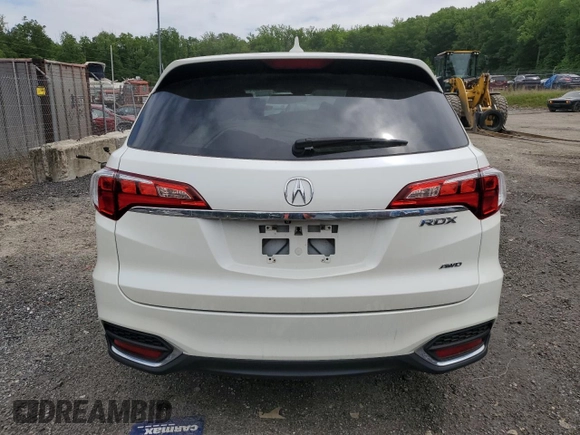 2016 Acura RDX Technology with VIN 5J8TB4H58GL003348, listed as a Copart auction lot 57286545 with 108,394 mi miles and Salvage title. Bid and sale history available at DreamBid. Image 6.