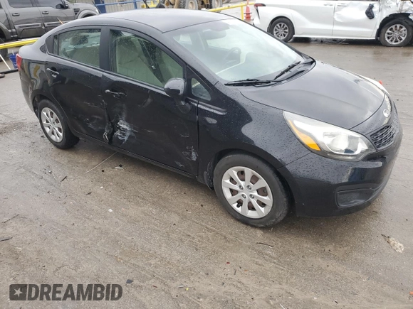 2013 Kia Rio LX with VIN KNADM4A30D6293873, listed as a Copart auction lot 43334195 with 65,571 mi miles and Salvage Title. Bid and sale history available at DreamBid. Image 4.