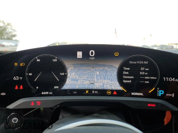 2024 Porsche Taycan with VIN WP0AA2Y1XRSA12641, listed as a Copart auction lot 44576355 with 4,449 mi miles and Salvage Title. Bid and sale history available at DreamBid. Image 9.