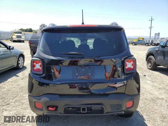 2018 Jeep Renegade Trailhawk with VIN ZACCJBCB8JPH60403, listed as a Copart auction lot 58562765 with 43,009 mi miles and Salvage title. Bid and sale history available at DreamBid. Image 6.