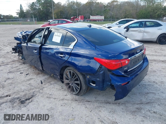 2016 Infiniti Q50 Red Sport 400 with VIN JN1FV7AR9GM451838, listed as a IAAI auction lot 41679235 with Not Provided miles and . Bid and sale history available at DreamBid. Image 3.