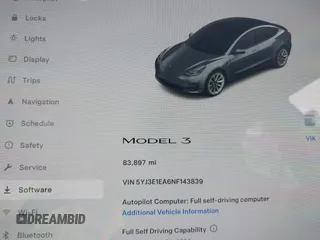 2022 Tesla Model 3 with VIN 5YJ3E1EA6NF143839, listed as a IAAI auction lot 40905007 with 83,897 mi miles and . Bid and sale history available at DreamBid. Image 7.