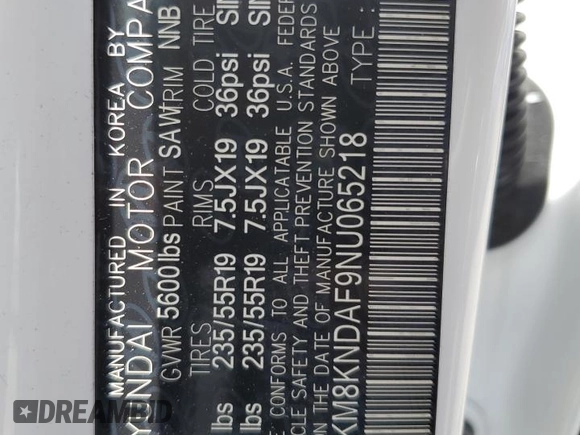 2022 Hyundai Ioniq 5 SEL with VIN KM8KNDAF9NU065218, listed as a Copart auction lot 56224315 with 33,789 mi miles and Salvage title. Bid and sale history available at DreamBid. Image 13.