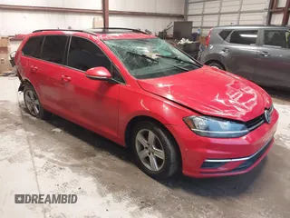 2018 Volkswagen Golf SportWagen S with VIN 3VWD17AU4JM754653, listed as a IAAI auction lot 41273209 with 130,448 mi miles. Bid and sale history available at carsss.com. Image 1.
