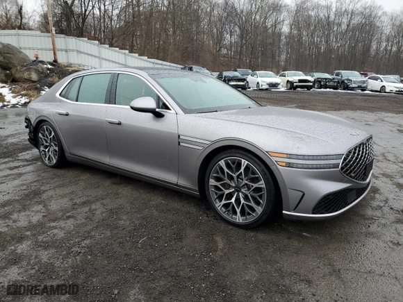 2024 Genesis G90 e-SC with VIN KMTFC4SD7RU037952, listed as a Copart auction lot 42603255 with 4,277 mi miles and Salvage Title. Bid and sale history available at carsss.com. Image 4.