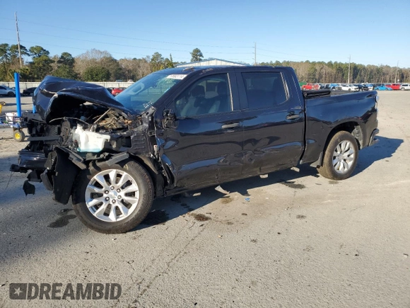 2022 Chevrolet Silverado 1500 Custom with VIN 1GCPDBEK3NZ536064, listed as a Copart auction lot 87393114 with 52,729 mi miles and Salvage Title. Bid and sale history available at carsss.com. Image 1.