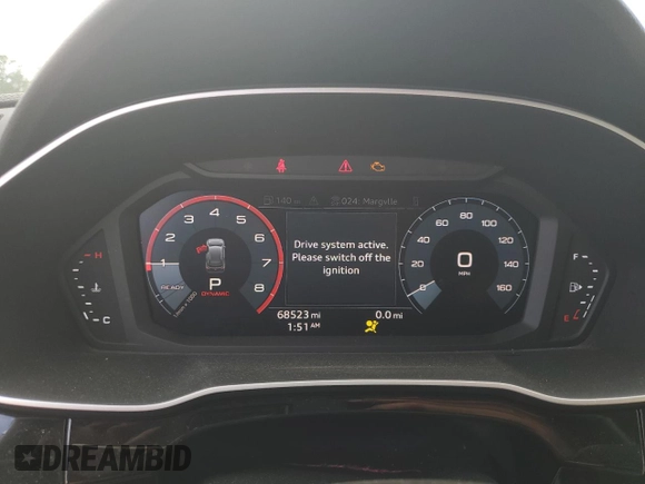 2020 Audi Q3 S line Premium with VIN WA1DECF32L1104309, listed as a Copart auction lot 57162424 with 68,523 mi miles and Salvage title. Bid and sale history available at DreamBid. Image 9.