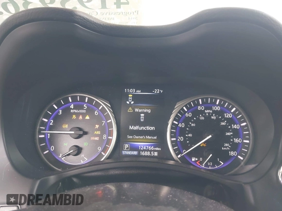2014 Infiniti Q50 Sport with VIN JN1BV7APXEM670849, listed as a IAAI auction lot 41939363 with 124,766 mi miles and . Bid and sale history available at DreamBid. Image 7.