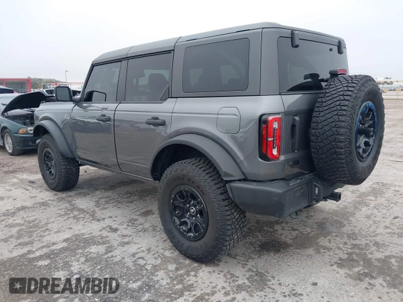 2023 Ford Bronco with VIN 1FMEE5DPXPLC01694, listed as a IAAI auction lot 41389276 with 10,512 mi miles. Bid and sale history available at carsss.com. Image 3.