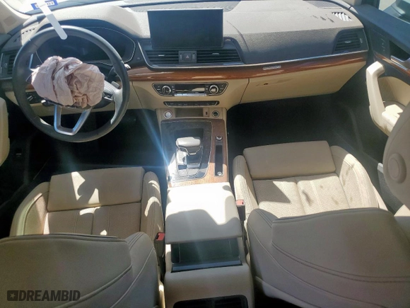 2021 Audi Q5 Premium Plus with VIN WA1BAAFYXM2067329, listed as a Copart auction lot 48824445 with 21,210 mi miles and Salvage Title. Bid and sale history available at carsss.com. Image 8.