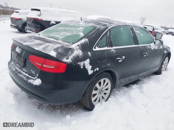 2013 Audi A4 Premium with VIN WAUBFAFLXDN029378, listed as a IAAI auction lot 41570040 with 232,758 mi miles. Bid and sale history available at carsss.com. Image 4.