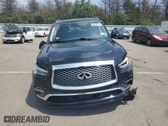 2020 Infiniti QX80 LUXE with VIN JN8AZ2NE5L9253877, listed as a Copart auction lot 65412734 with 53,987 mi miles and Salvage Title. Bid and sale history available at carsss.com. Image 5.