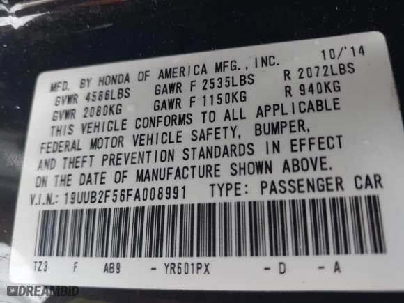 2015 Acura TLX V6 Tech with VIN 19UUB2F56FA008991, listed as a IAAI auction lot 41464023 with 119,818 mi miles. Bid and sale history available at carsss.com. Image 9.