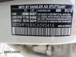 2012 Mercedes-Benz E E 350 Luxury with VIN WDDHF5KB9CA595416, listed as a Copart auction lot 50625245 with 93,458 mi miles and Salvage Title. Bid and sale history available at carsss.com. Image 14.