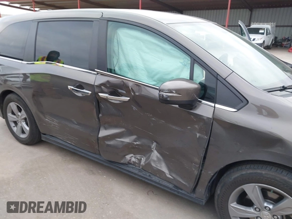 2018 Honda Odyssey EX-L with VIN 5FNRL6H75JB044789, listed as a IAAI auction lot 41625002 with 58,033 mi miles and . Bid and sale history available at DreamBid. Image 6.