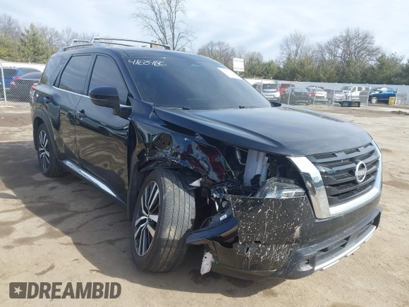 2024 Nissan Pathfinder Platinum with VIN 5N1DR3DK7RC269754, listed as a IAAI auction lot 41684186 with 14,047 mi miles and . Bid and sale history available at DreamBid. Image 6.