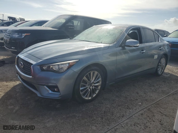 2020 Infiniti Q50 3.0t PURE with VIN JN1EV7AP1LM208528, listed as a Copart auction lot 84318584 with 0 mi miles and Non Repairable. Bid and sale history available at carsss.com. Image 1.