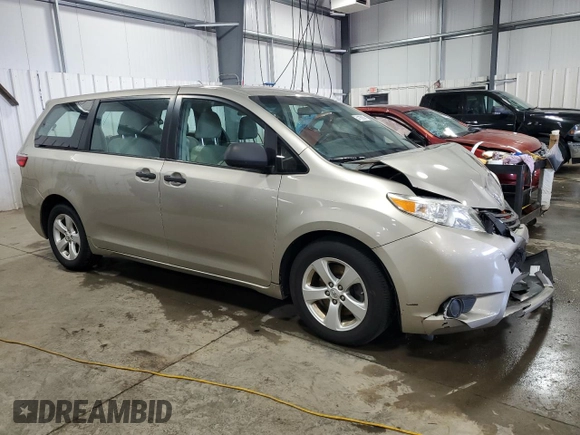 2015 Toyota Sienna L with VIN 5TDZK3DC1FS598628, listed as a Copart auction lot 54139805 with 113,364 mi miles and Salvage title. Bid and sale history available at DreamBid. Image 4.