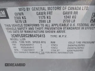 2011 Chevrolet Equinox LTZ with VIN 2CNFLGEC2B6479413, listed as a IAAI auction lot 40483418 with 166,901 mi miles. Bid and sale history available at carsss.com. Image 9.