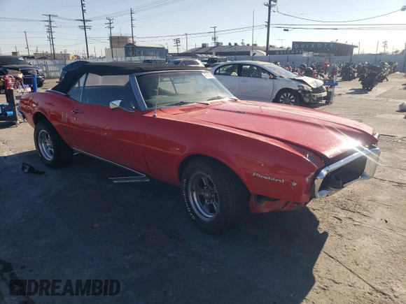 1968 Pontiac Firebird с VIN 223678U615903, выставлен на аукционе Copart как лот 47105835 с пробегом 30 850 миль миль и Списание • Salvage title. История ставок и продаж доступна на DreamBid. Изображение 4.