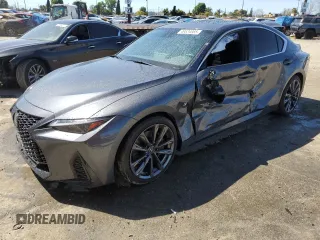 2024 Lexus IS 350 F Sport z VIN JTHGZ1B2XR5073495, wystawiony jako Copart lot #49634665 z przebiegiem 10 761 mil mil oraz Szkoda całkowita • Salvage title. Historia ofert i sprzedaży dostępna na DreamBid. Obrazek 1.