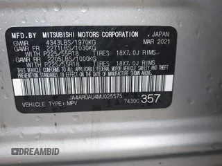 2021 Mitsubishi Outlander ES z VIN JA4ARUAU4MU025575, wystawiony jako IAAI lot #41937147 z przebiegiem 66 640 mil mil oraz . Historia ofert i sprzedaży dostępna na DreamBid. Obrazek 9.