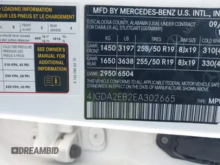 2014 Mercedes-Benz M 350 with VIN 4JGDA2EB2EA302665, listed as a IAAI auction lot 41539372 with 109,287 mi miles and . Bid and sale history available at DreamBid. Image 9.