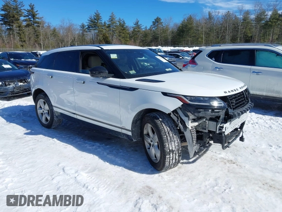 2021 Land Rover Range Rover Velar R-Dynamic S with VIN SALYT2EX7MA313339, listed as a IAAI auction lot 41595063 with 77,873 mi miles. Bid and sale history available at carsss.com. Image 1.