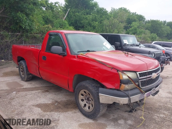 2006 Chevrolet Silverado 1500 Work Truck with VIN 3GCEC14X16G233965, listed as a IAAI auction lot 42055313 with Not Provided miles. Bid and sale history available at carsss.com. Image 1.