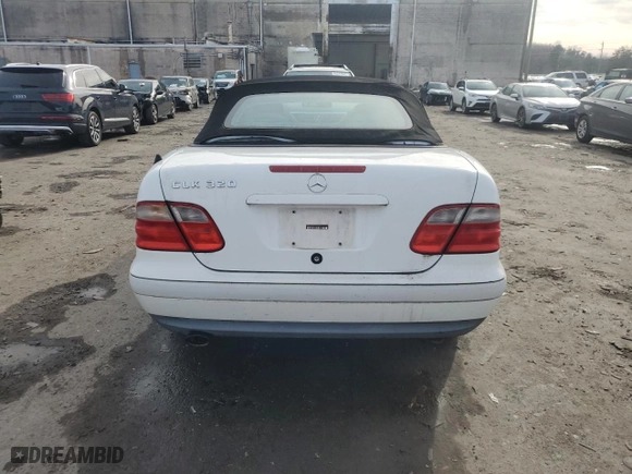 1999 Mercedes-Benz CLK-Class with VIN WDBLK65G3XT026695, listed as a Copart auction lot 45358255 with 0 mi miles and Clean Title. Bid and sale history available at carsss.com. Image 6.