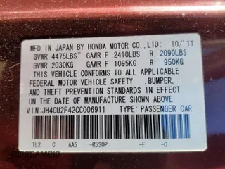 2012 Acura TSX with VIN JH4CU2F42CC006911, listed as a Copart auction lot 83497074 with 99,770 mi miles and Salvage Title. Bid and sale history available at carsss.com. Image 12.