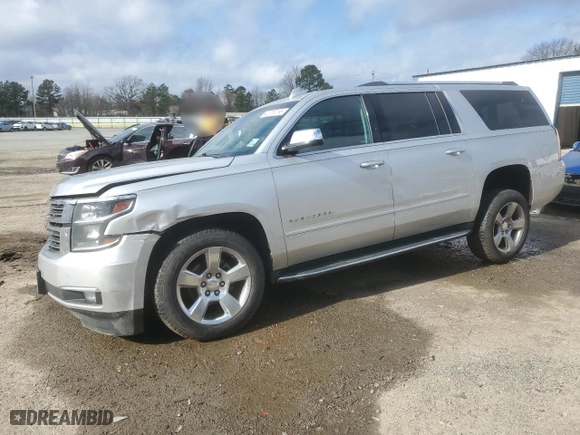 2017 Chevrolet Suburban Premier with VIN 1GNSCJKC2HR120815, listed as a Copart auction lot 43729155 with 96,553 mi miles and Salvage Title. Bid and sale history available at carsss.com. Image 1.