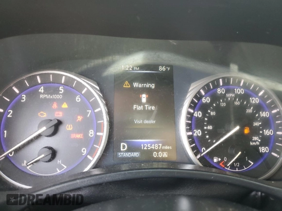 2014 Infiniti Q50 Sport with VIN JN1BV7AR8EM707401, listed as a Copart auction lot 58487675 with 125,487 mi miles and Salvage title. Bid and sale history available at DreamBid. Image 9.