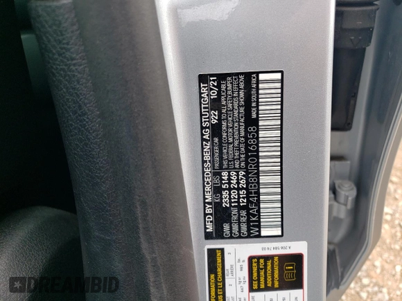 2022 Mercedes-Benz C 300 with VIN W1KAF4HB8NR016858, listed as a Copart auction lot 46455435 with 18,856 mi miles and Salvage Title. Bid and sale history available at DreamBid. Image 12.