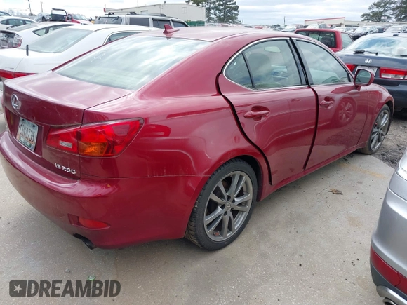 2008 Lexus IS with VIN JTHBK262685079680, listed as a IAAI auction lot 41852665 with 145,500 mi miles. Bid and sale history available at carsss.com. Image 4.