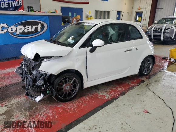 2015 FIAT 500 Abarth with VIN 3C3CFFFHXFT601900, listed as a Copart auction lot 62827495 with 21,274 mi miles and Salvage title. Bid and sale history available at DreamBid. Image 1.