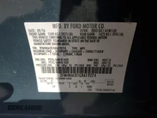 2016 Ford Flex SEL with VIN 2FMHK6C81GBA19274, listed as a Copart auction lot 50528915 with 92,983 mi miles and Salvage Title. Bid and sale history available at carsss.com. Image 16.