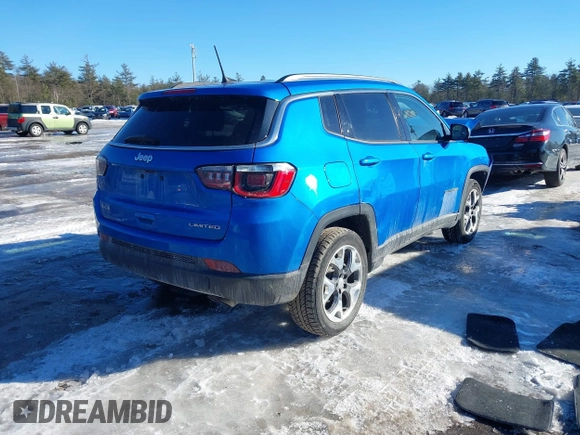 2020 Jeep Compass Limited with VIN 3C4NJDCB1LT147961, listed as a IAAI auction lot 41508964 with 74,613 mi miles. Bid and sale history available at carsss.com. Image 4.
