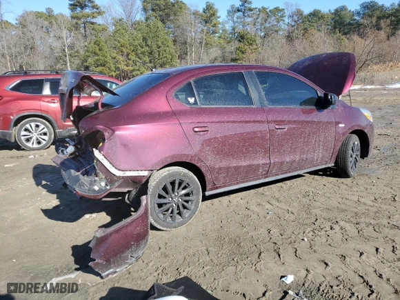 2020 Mitsubishi Mirage G4 SE with VIN ML32F4FJ3LHF12944, listed as a Copart auction lot 88750205 with 53,645 mi miles and Salvage Title. Bid and sale history available at carsss.com. Image 3.