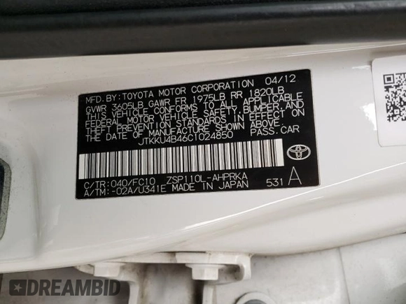 2012 Scion xD with VIN JTKKU4B46C1024850, listed as a Copart auction lot 47587625 with 140,141 mi miles and Clean Title. Bid and sale history available at DreamBid. Image 13.
