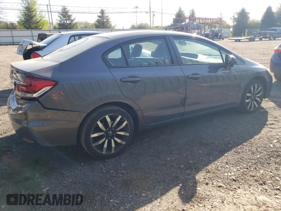 2014 Honda Civic EX-L with VIN 19XFB2F90EE220162, listed as a Copart auction lot 54591795 with 199,340 mi miles and Salvage Title. Bid and sale history available at DreamBid. Image 3.