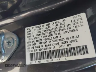 2011 Acura RDX with VIN 5J8TB2H58BA002144, listed as a IAAI auction lot 42215004 with 157,566 mi miles and . Bid and sale history available at DreamBid. Image 9.