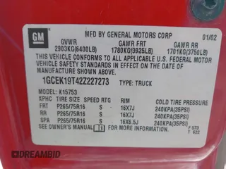 2002 Chevrolet Silverado 1500 LS with VIN 1GCEK19T42Z227273, listed as a IAAI auction lot 41595432 with 247,934 mi miles and . Bid and sale history available at DreamBid. Image 9.