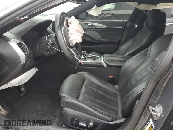 2021 BMW 8 Series M850i with VIN WBAGV8C04MCE93308, listed as a Copart auction lot 55030895 with 37,762 mi miles and Salvage title. Bid and sale history available at DreamBid. Image 7.
